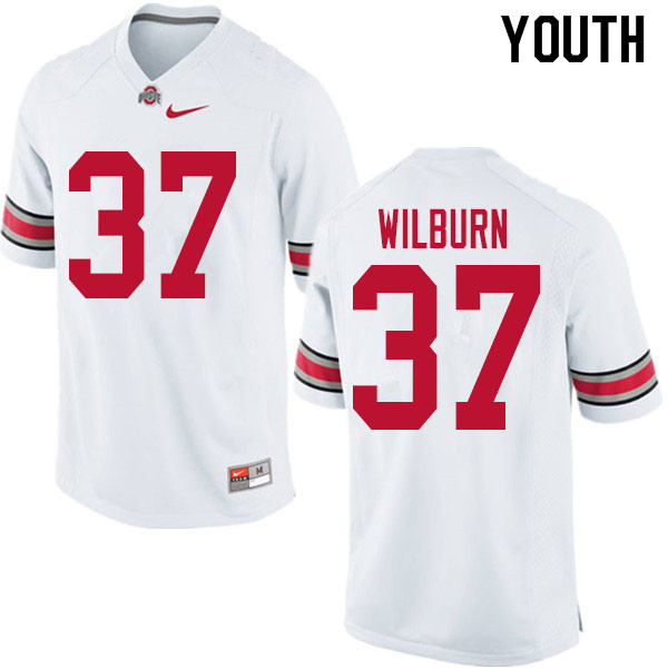 Youth #37 Trayvon Wilburn Ohio State Buckeyes College Football Jerseys Sale-White